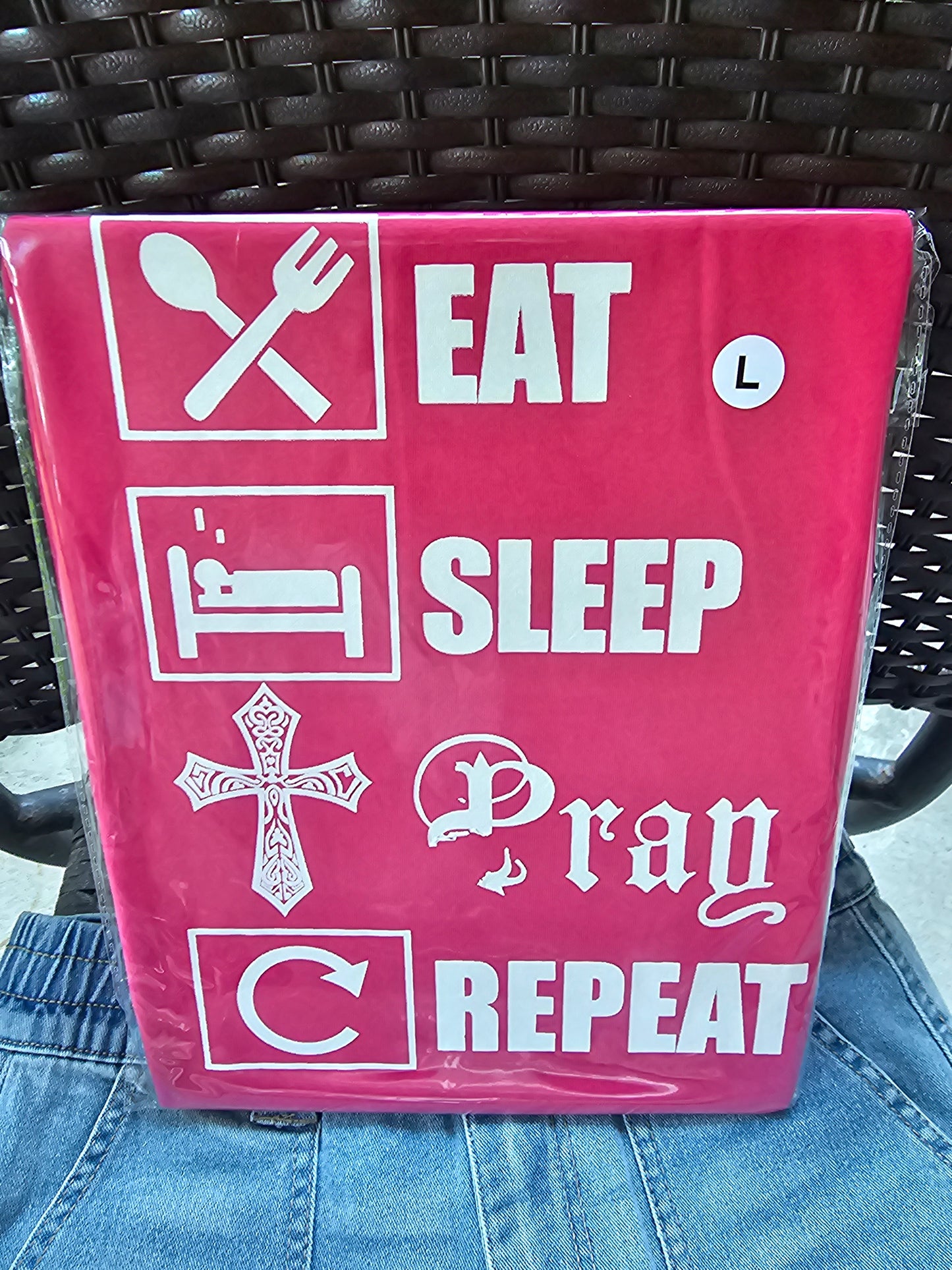 Eat Sleep Pray Repeat Handmade Graphic T Shirt