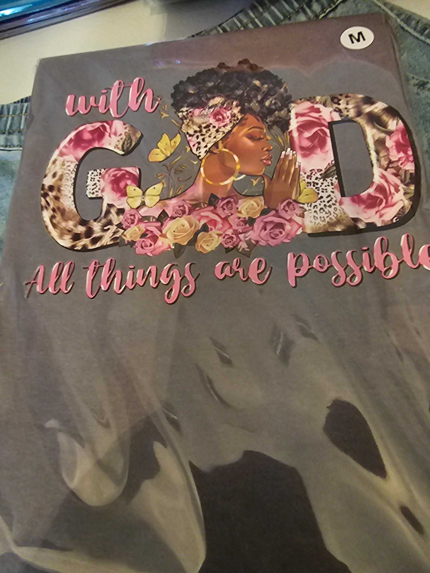 With God All Things Are Possible Matthew 19:26 Handmade Graphic T- Shirt