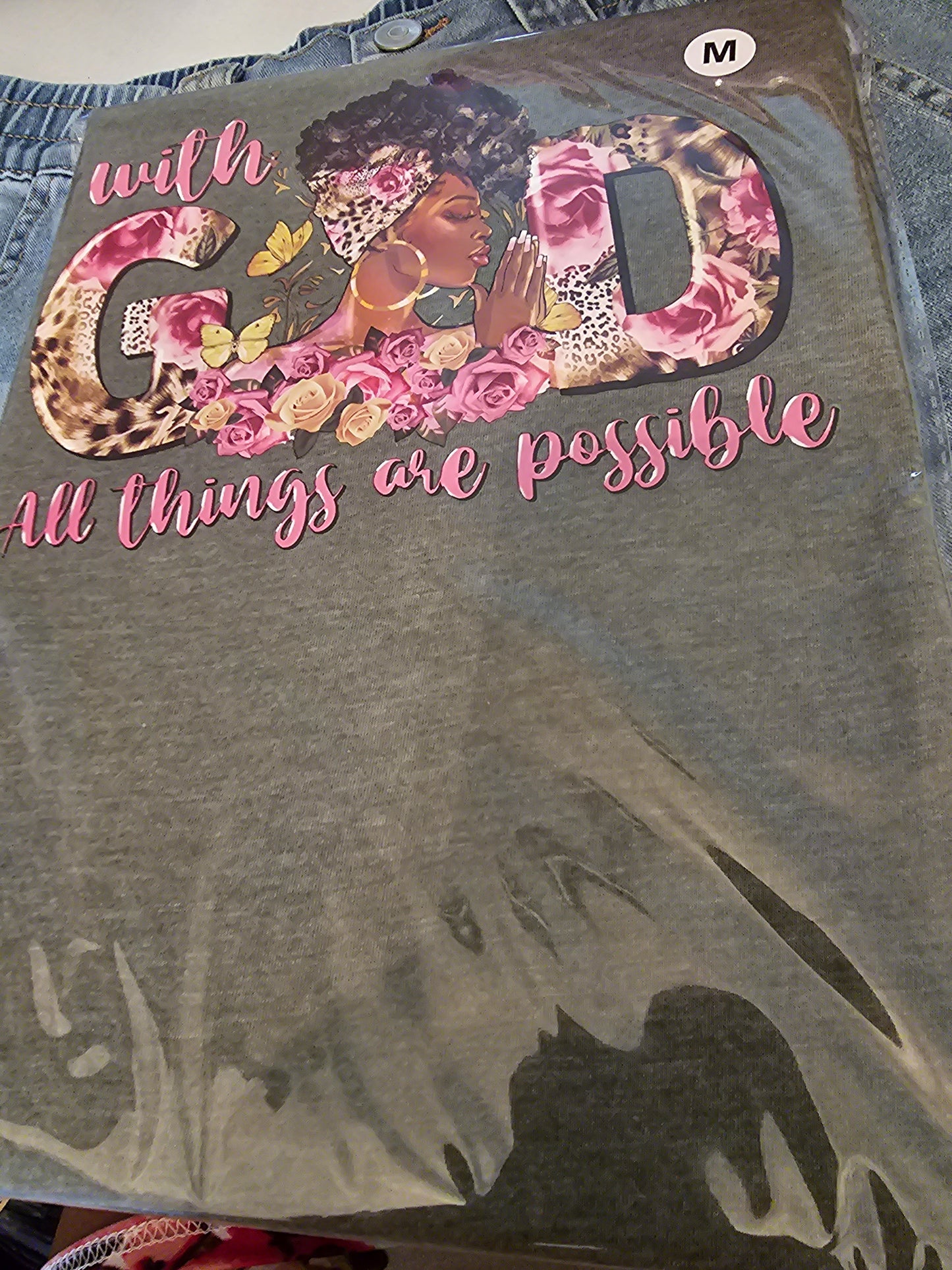 With God All Things Are Possible Matthew 19:26 Handmade Graphic T- Shirt