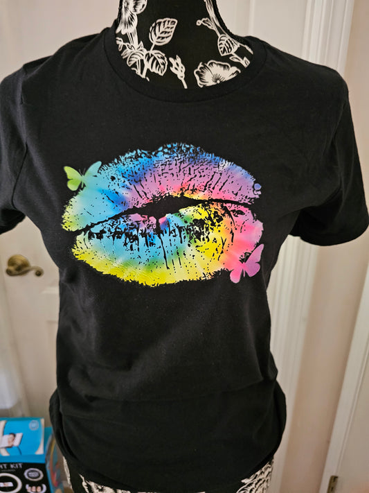 Lip Handmade Graphic T Shirt