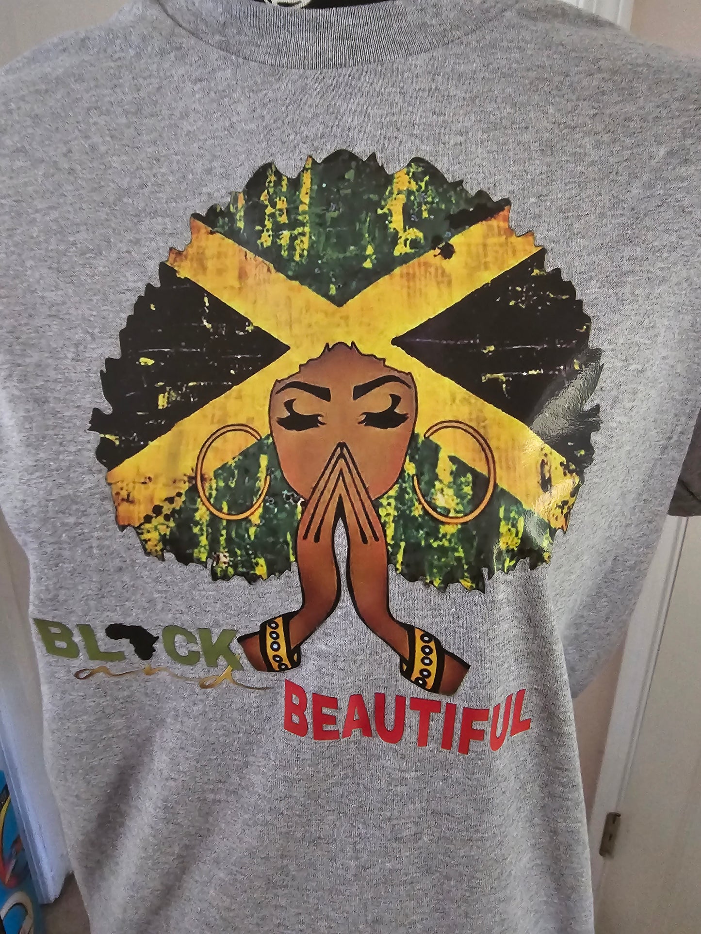 Jamaican Black Is Beautiful  Handmade  Graphic T Shirt Design
