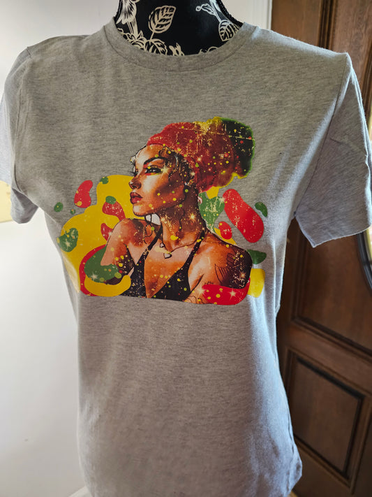 African Girl Handmade Graphic T Shirt Design