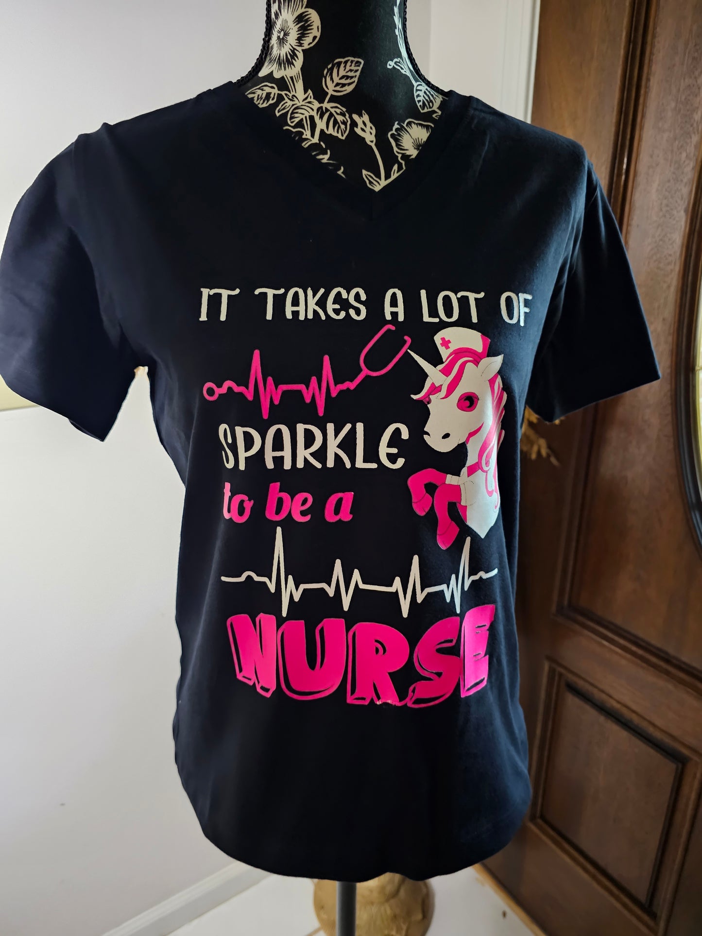 It Takes A Lot Of Sparkle To Be A Nurse Handmade Graphic T-Shirt