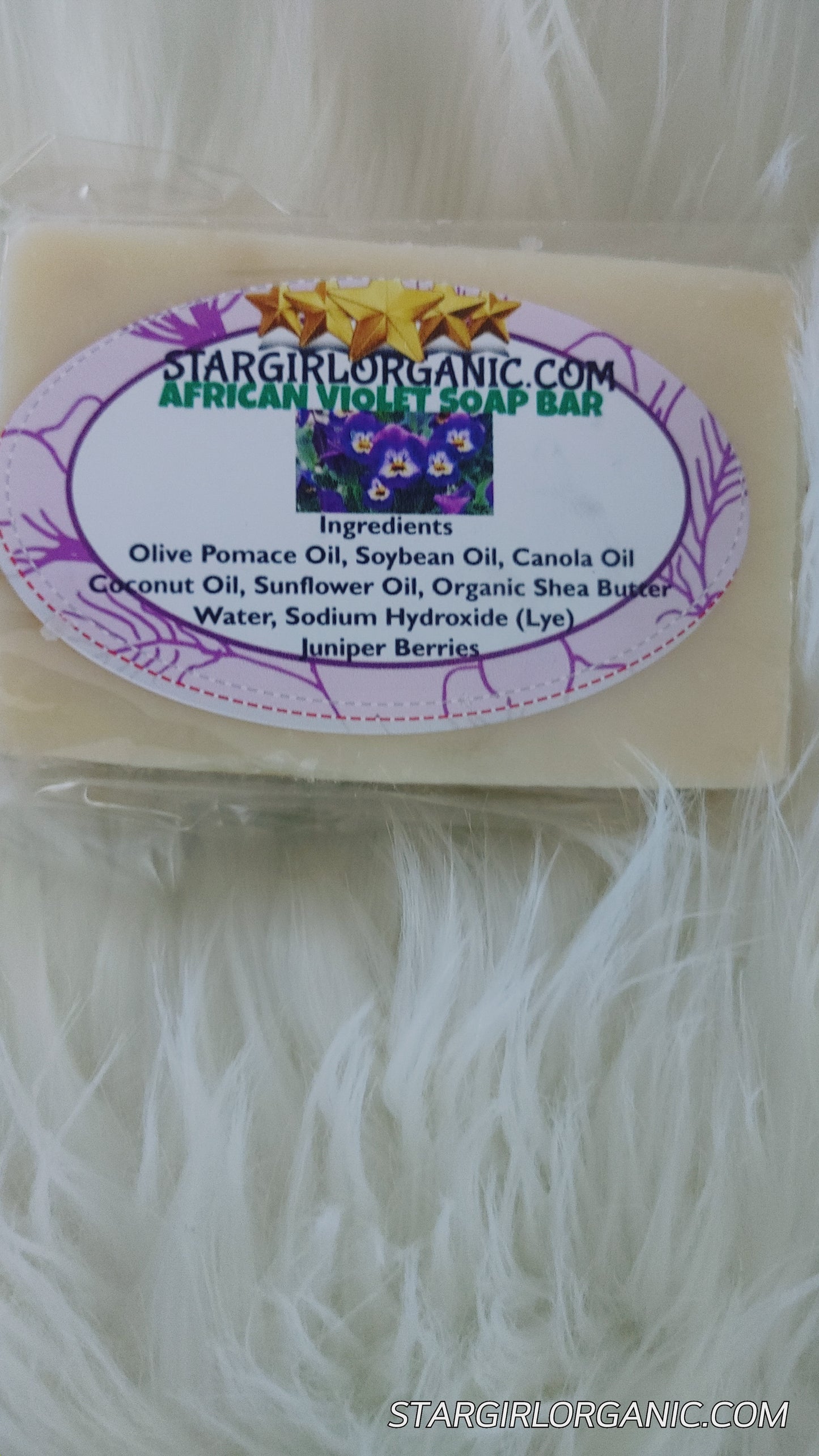 Handmade Organic African Violet Soap Bar
