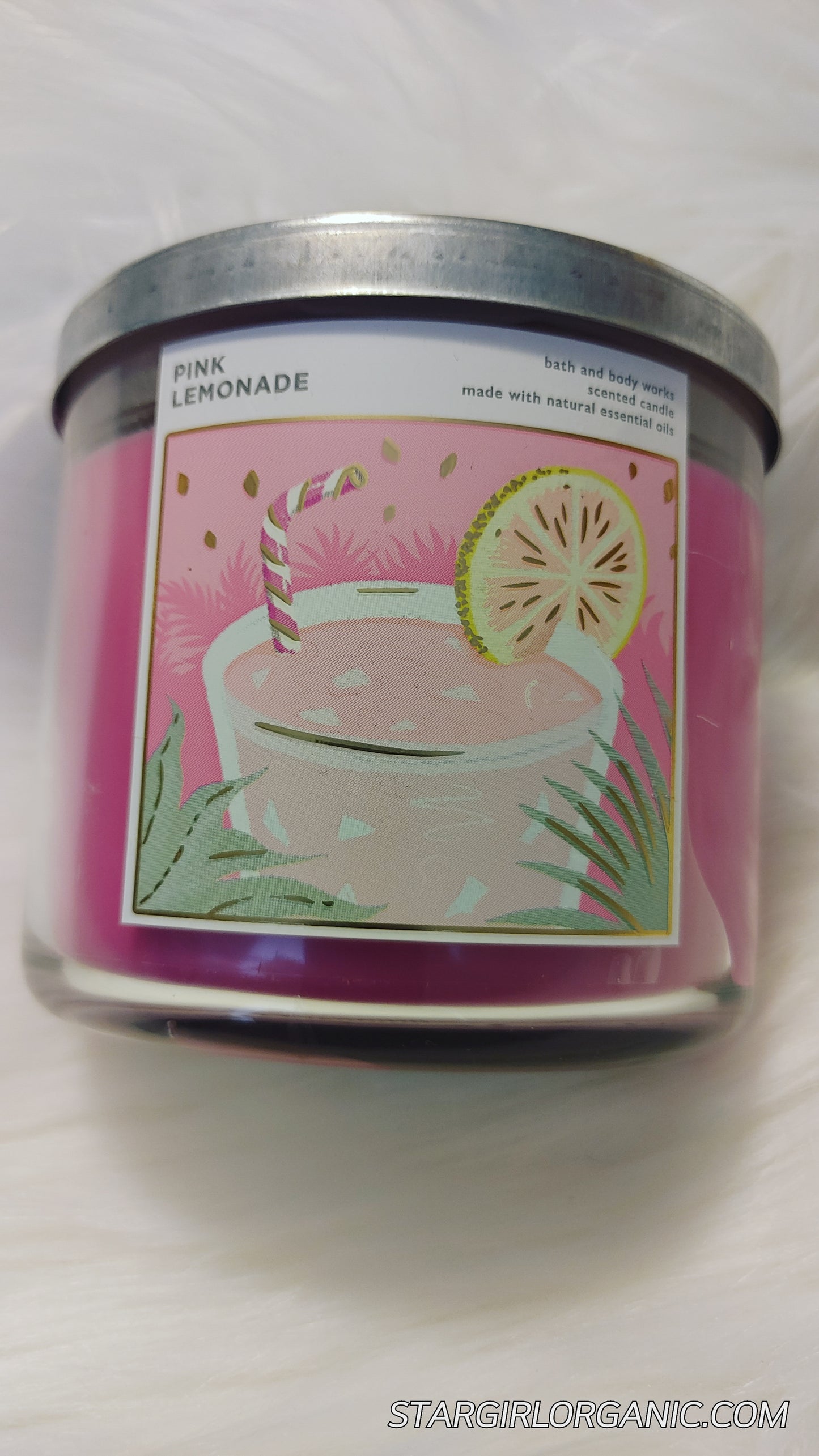 Bath & Body Works Pink Lemonade 3 Wick Candle Made with Natural Essential Oils