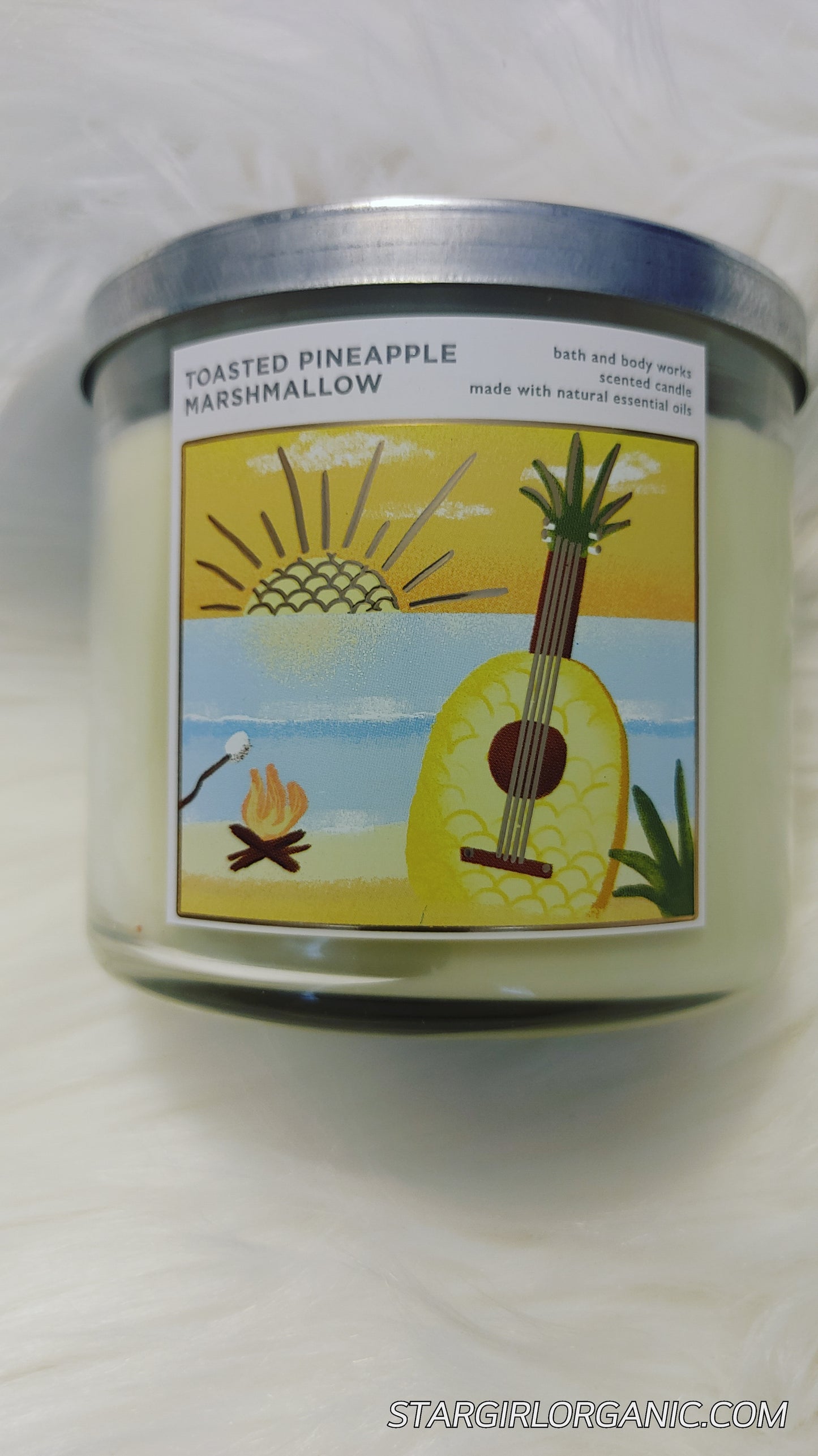 Bath & Body Works Toasted Pineapples Marshmallows 3Wick Candle Made with Natural Essential Oil
