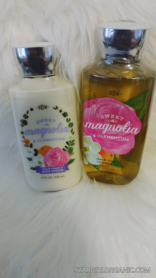 Bath and Body Works Sweet Magnolias Clementine 2PC Set Body Lotion & Shower Gel