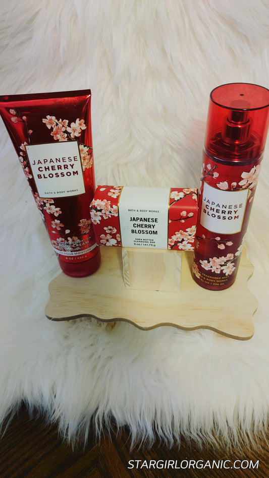 Bath & Body Works 3pc Japanese Cherry Blossom Signature Collection Body Lotion, Fragrance Mist & Soap Bar Set