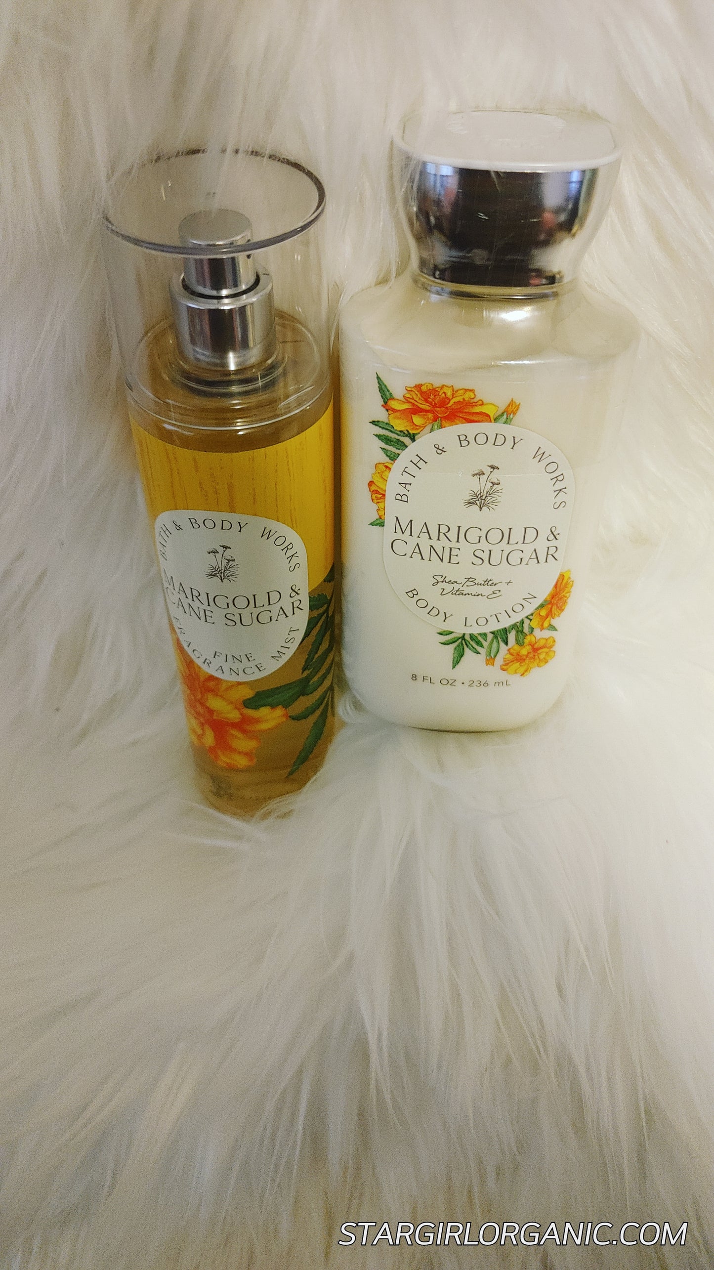 Bath and Body Works 2PC Marigold and Cane Sugar Fragrance Mist & Body Lotion