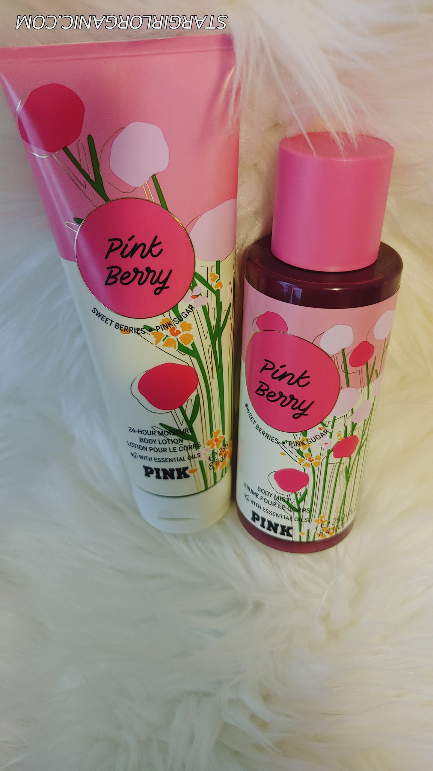 Victoria's Secret 2PC Pink Berry Pop Sweet Berries Pink Sugar Fragrance Mist and Body Lotion