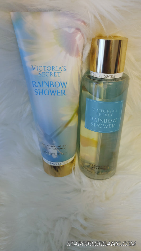 Victoria's Secret 2PC Rainbow Shower Fragrance Mist and Body Lotion Sets