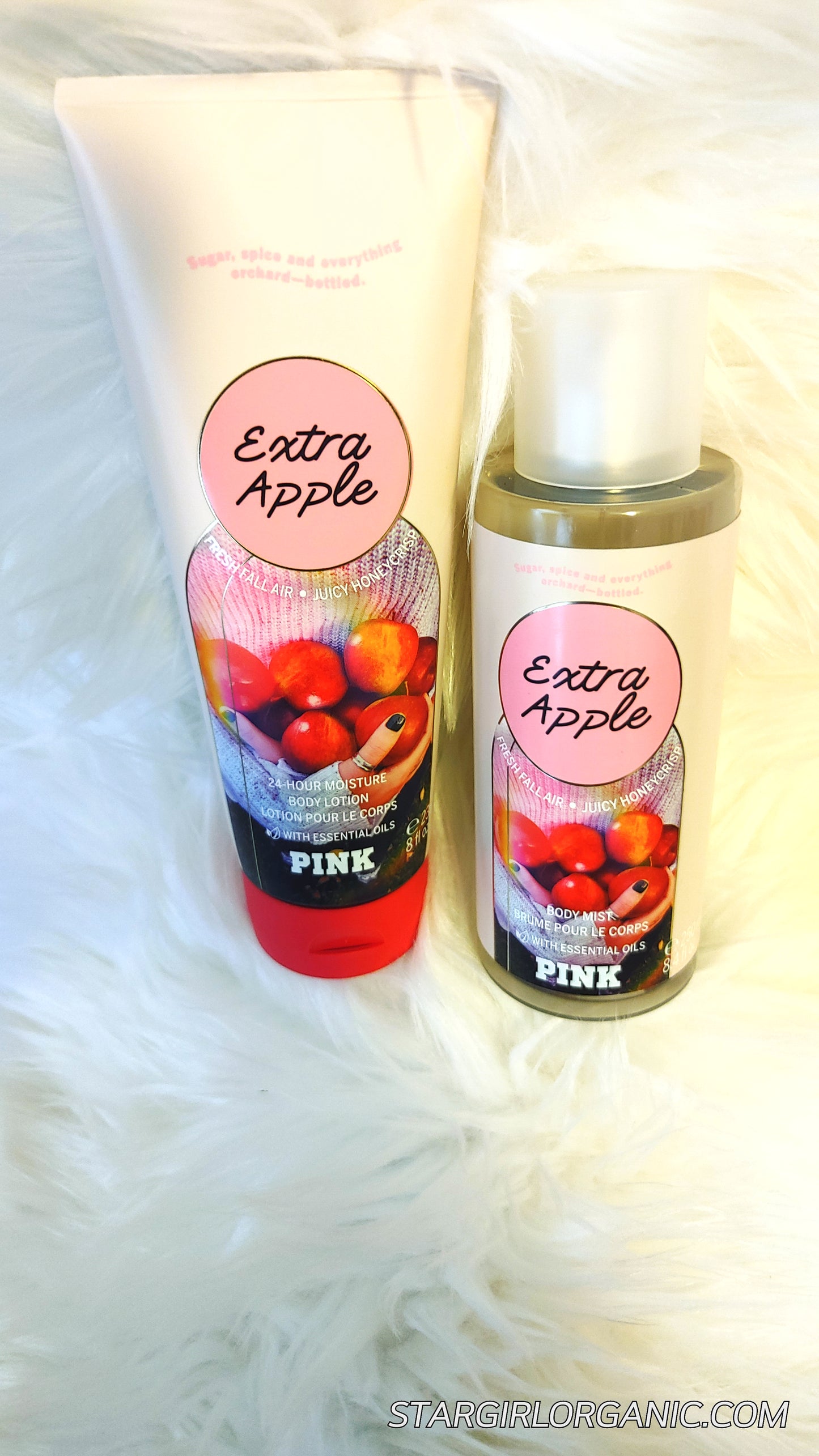Victoria Secret Pink Extra Apple Fresh Fall Air Juicy Honey Crisp 2pc Set
