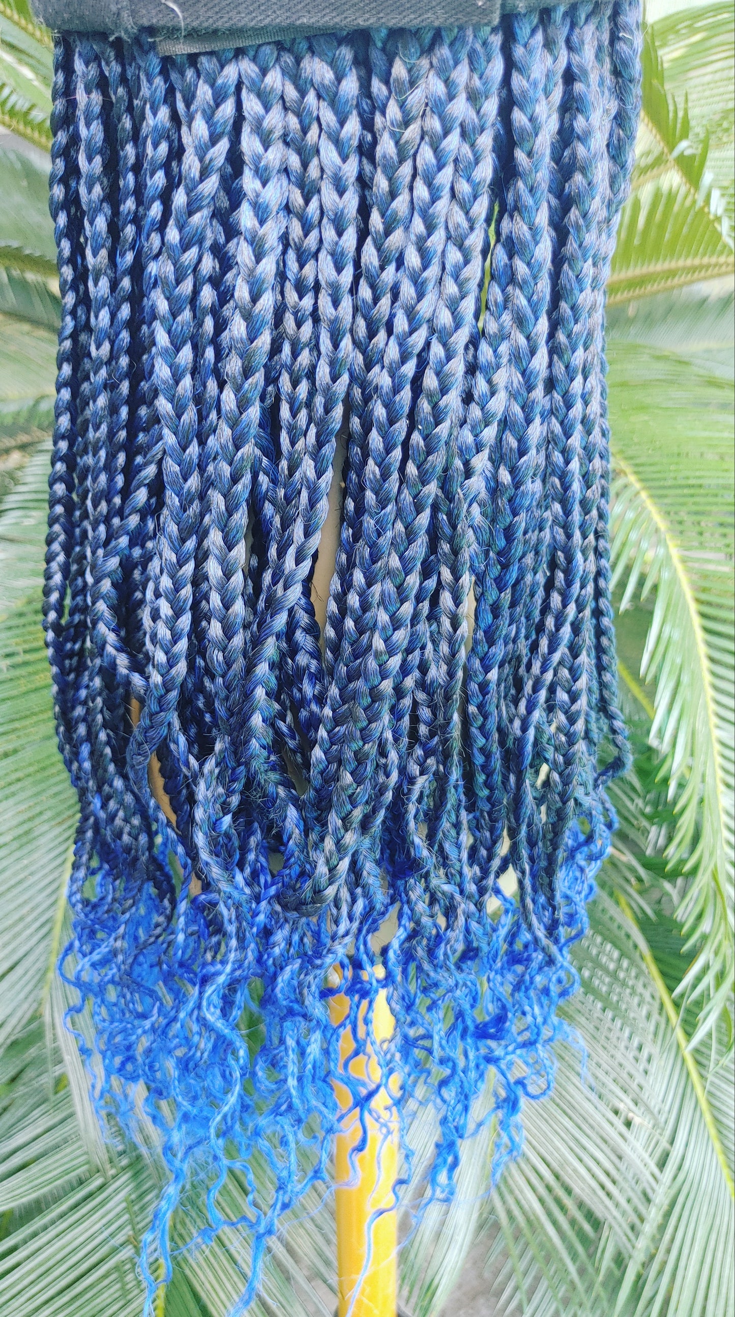 Braided Adjustable Cap Wig With Blue Baseball Cap