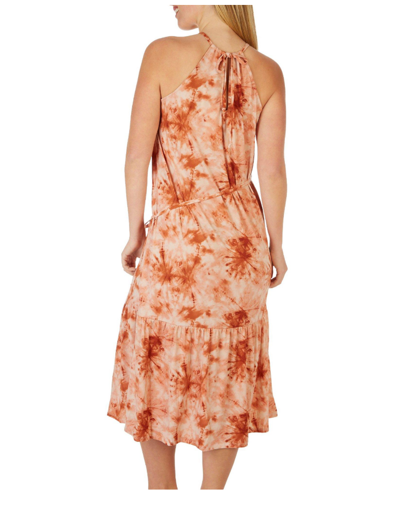 Gilli Womans High Neck Tie Dye Belted Dress