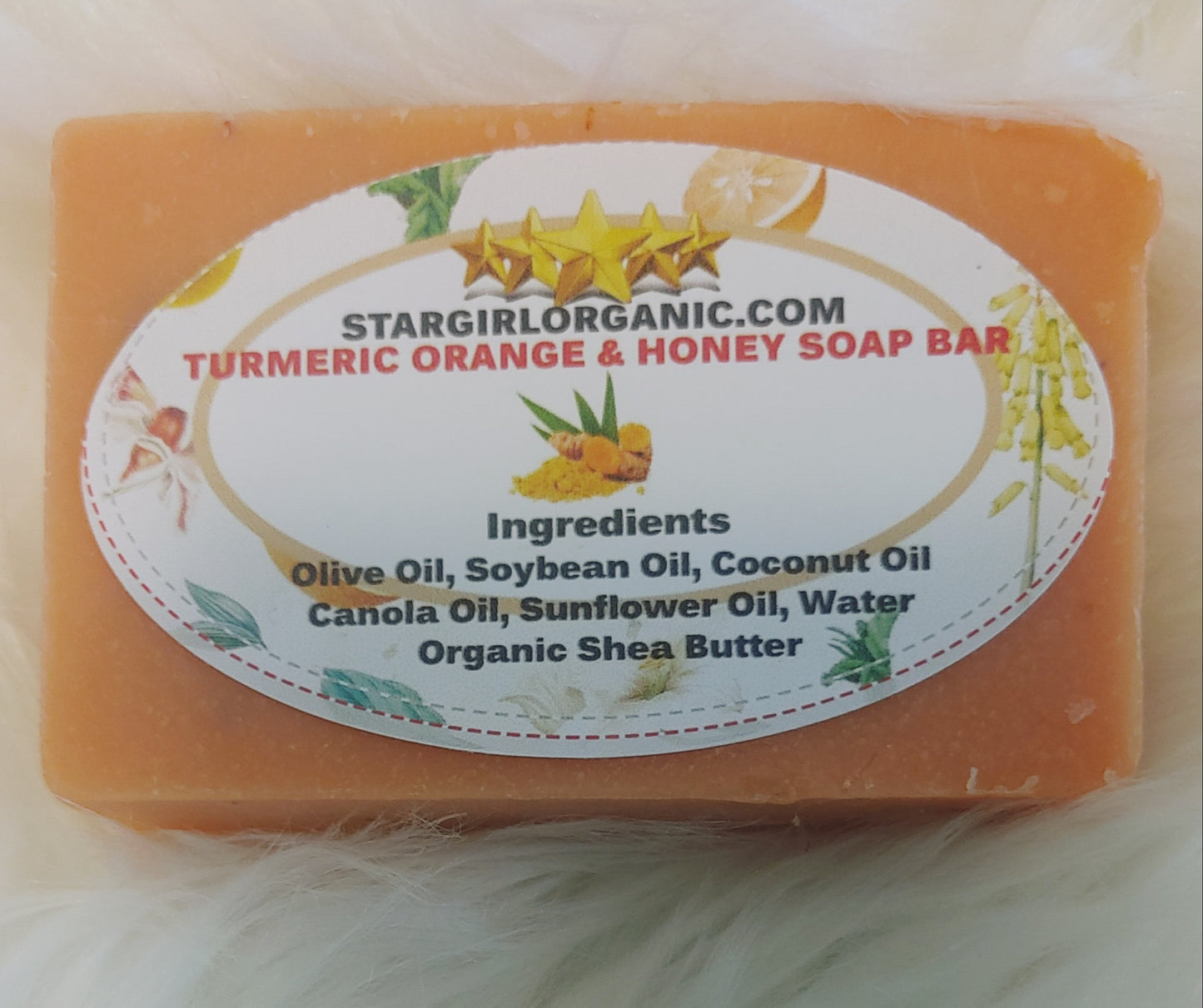 Turmeric Orange and Honey Organic Soap Bar